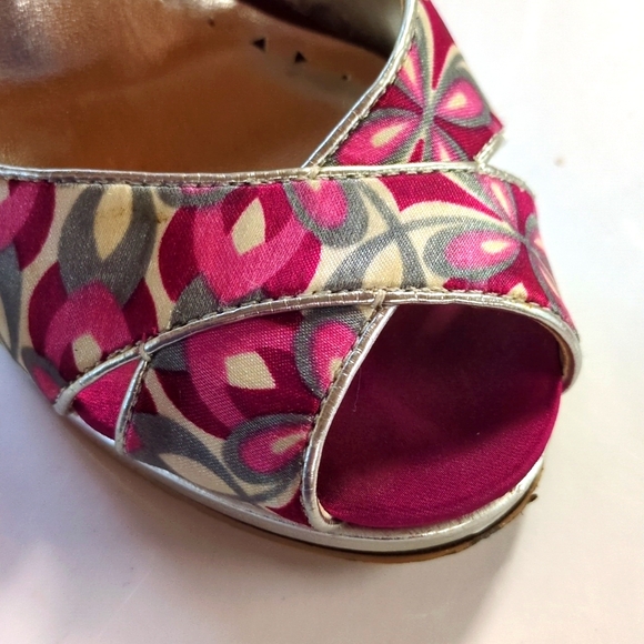 BCBG Pink and Silver Slingback Heels Size 7 - Picture 7 of 14